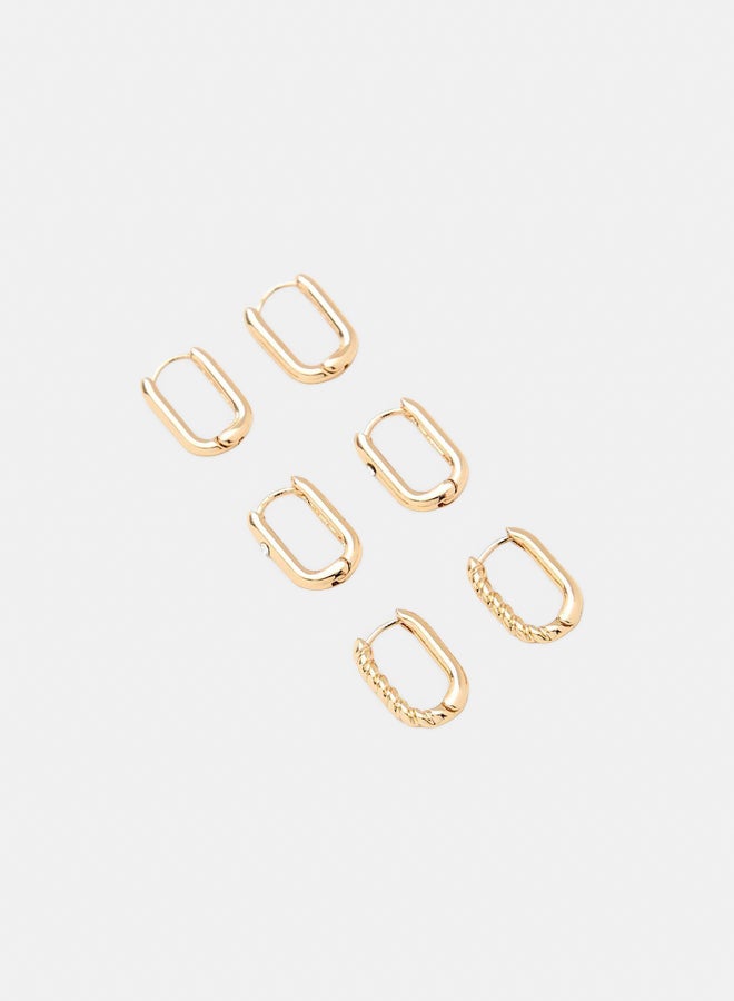 FOREVER 21 Oblong Hoop Earring Set  - Image 3