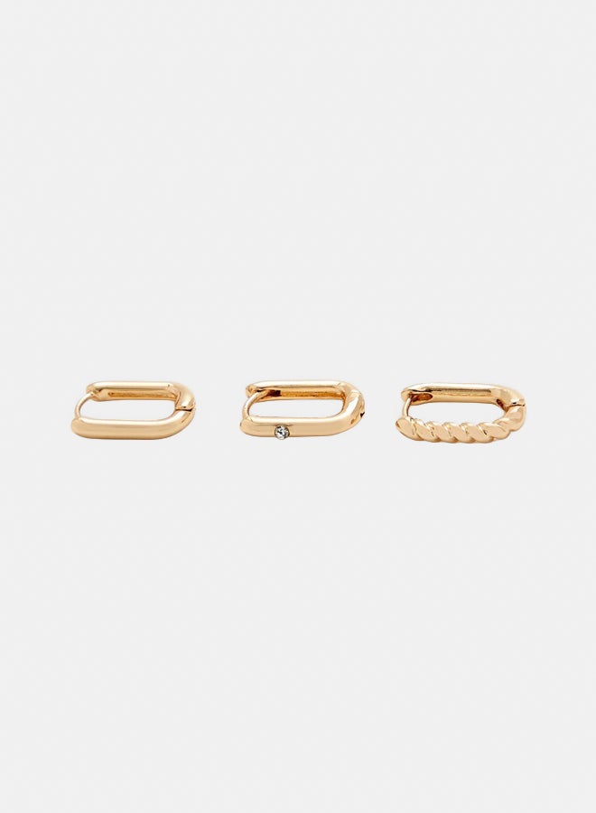 FOREVER 21 Oblong Hoop Earring Set  - Image 4