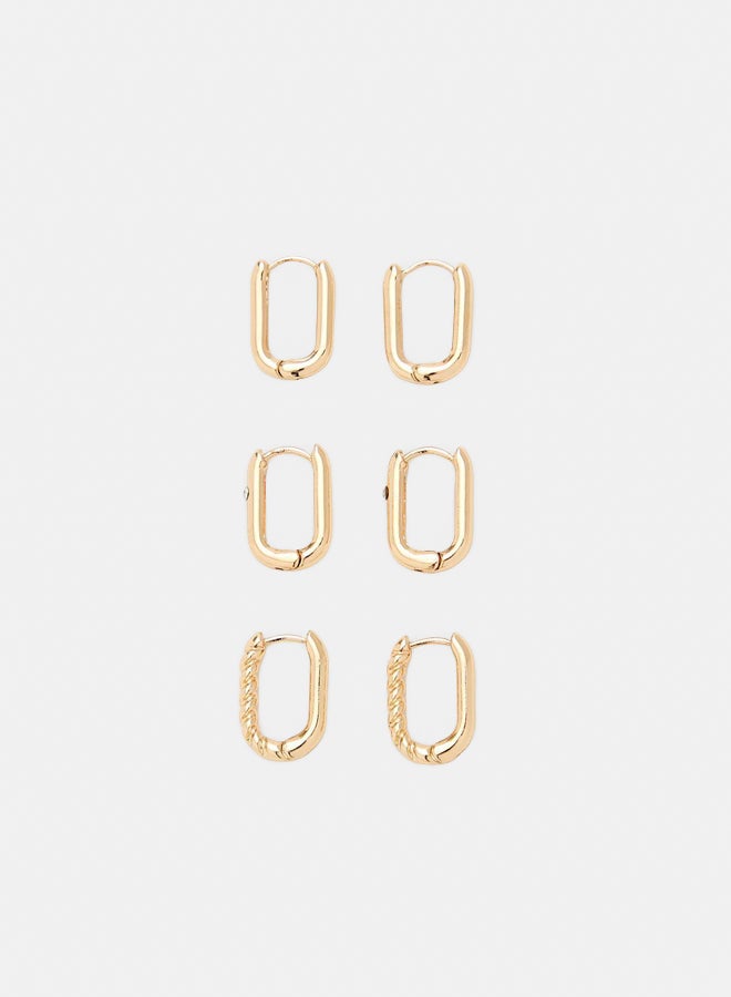 FOREVER 21 Oblong Hoop Earring Set  - Image 2