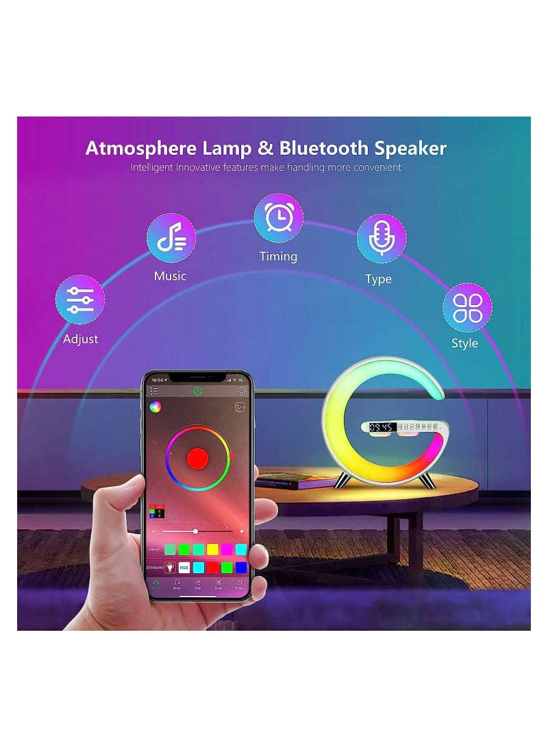 SYOSI Intelligent Atmosphere Lamp Bluetooth Speaker Wireless Charger Alarm Clock - Image 3