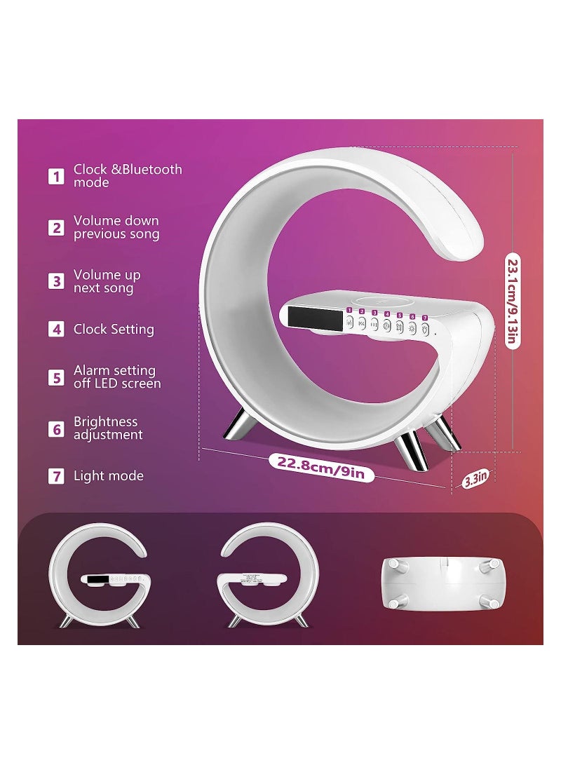 SYOSI Intelligent Atmosphere Lamp Bluetooth Speaker Wireless Charger Alarm Clock - Image 2