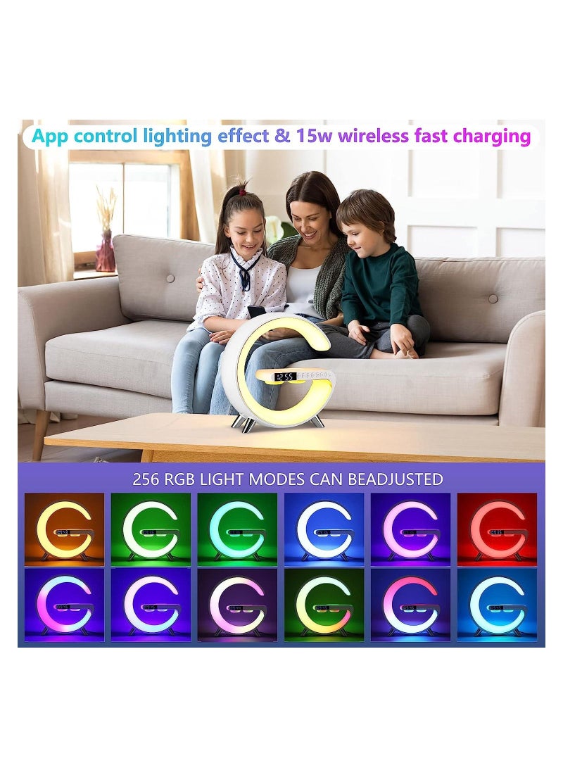 SYOSI Intelligent Atmosphere Lamp Bluetooth Speaker Wireless Charger Alarm Clock - Image 5