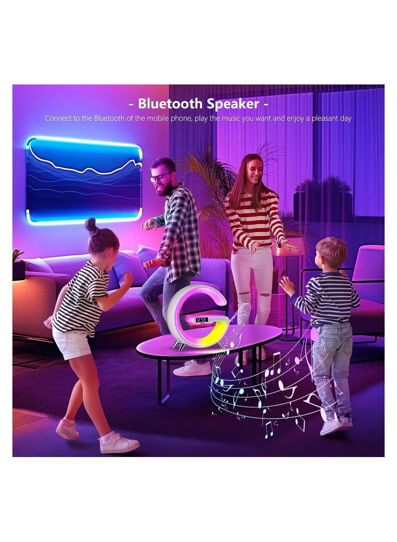 SYOSI Intelligent Atmosphere Lamp Bluetooth Speaker Wireless Charger Alarm Clock - Image 4