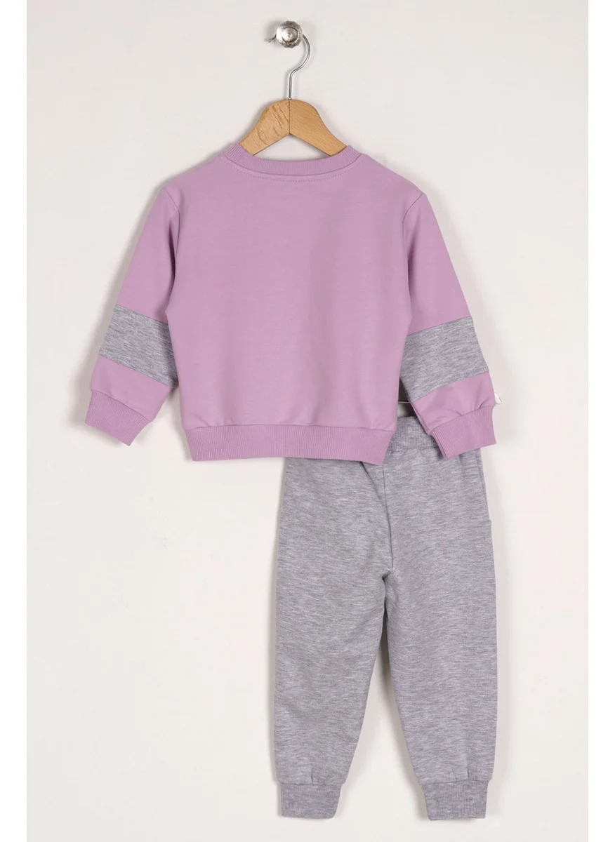 Zepkids Girls Lilac Starry Unicorn Printed Two Piece Set