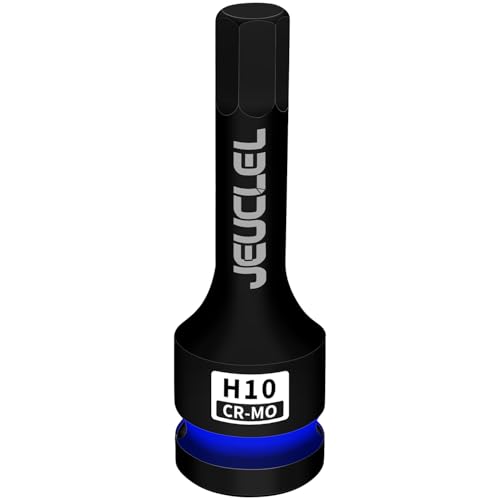 JEUCLEL 10mm Hex Impact Bit Socket, H10 1/2-Inch Impact Drive Allen Socket, Cr-Mo Steel Lengthen Hex Screwdriver Adapter for Electric Ratchet Wrenches Fastening Screws - Image 1