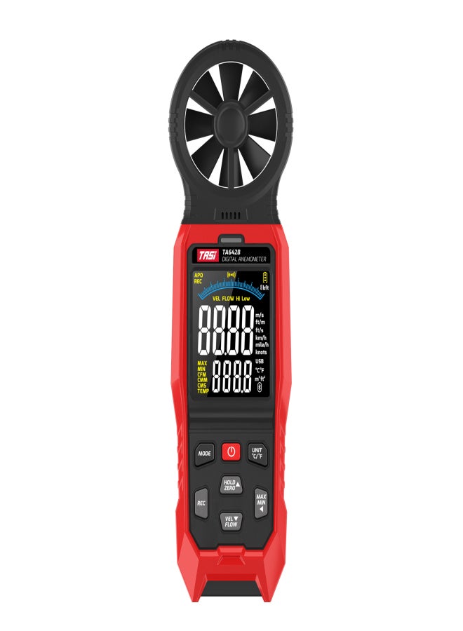 TASI TA642B Digital Anemometer Handheld Wind Speed Meter Measuring Air Flow Speed Wind Temperature LCD Backlight Display - Image 1