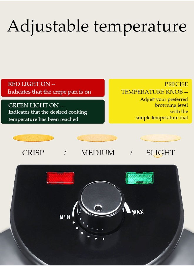 Roti Maker, multifunctional tortilla maker, non stick flat bread maker, adjustable temperature knob, suitable for making corn tortillas, Tacos, bread, 32 * 25 * 7cm