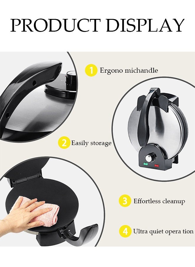 sokany Roti Maker, multifunctional tortilla maker, non stick flat bread maker, adjustable temperature knob, suitable for making corn tortillas, Tacos, bread, 32 * 25 * 7cm  - Image 4