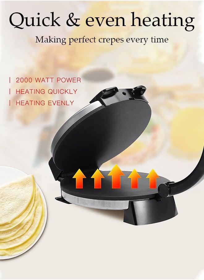 sokany Roti Maker, multifunctional tortilla maker, non stick flat bread maker, adjustable temperature knob, suitable for making corn tortillas, Tacos, bread, 32 * 25 * 7cm  - Image 2