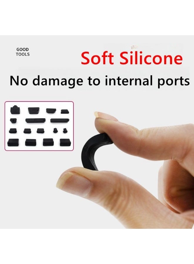 16 Pcs USB Port Cover, 10 Types Silicone Laptop Ports Cover Dust Plugs , USB Type-C Dust Stopper - Image 3