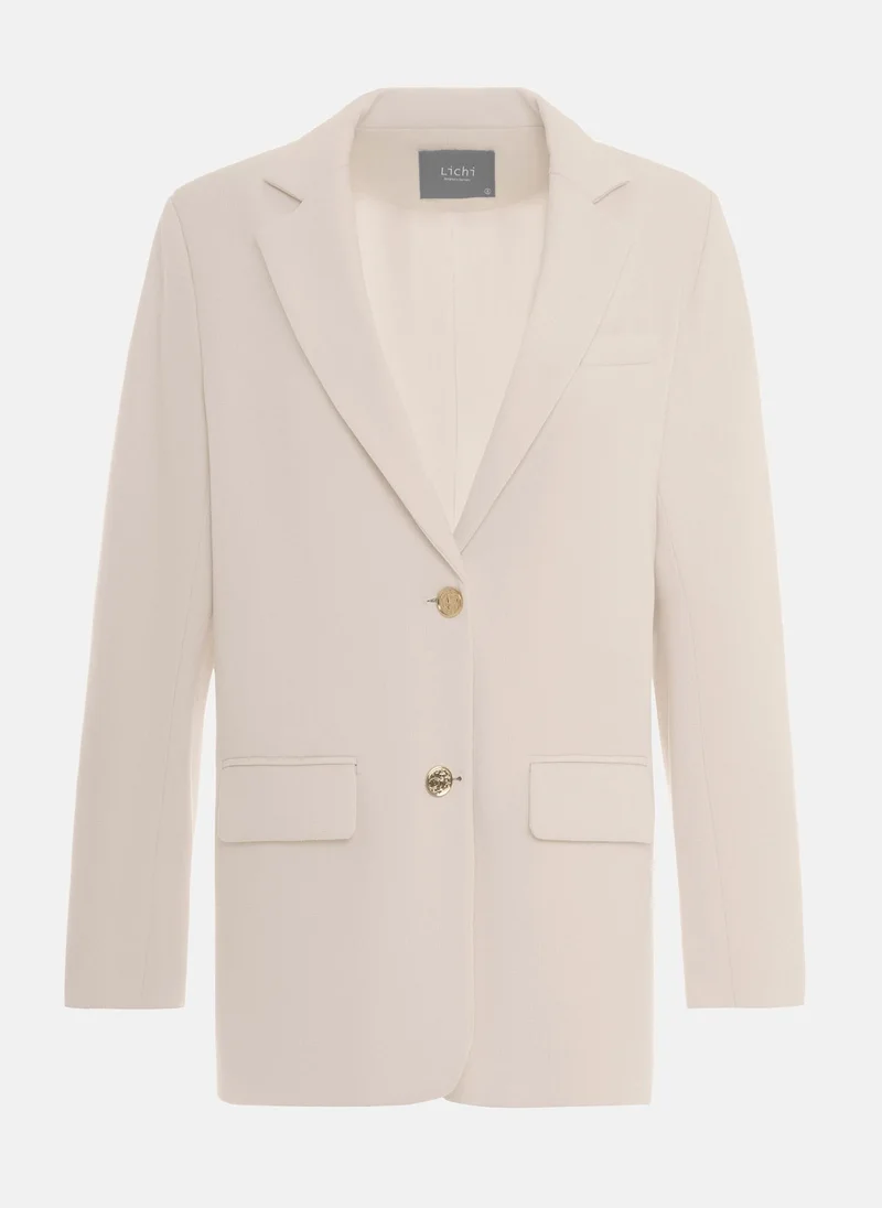 Lichi Textured single-breasted oversize blazer