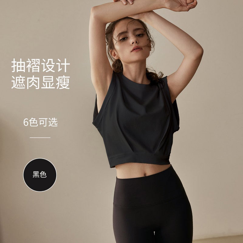 Generic Womens Sleeveless Loose Running Yoga Tank Top Black 