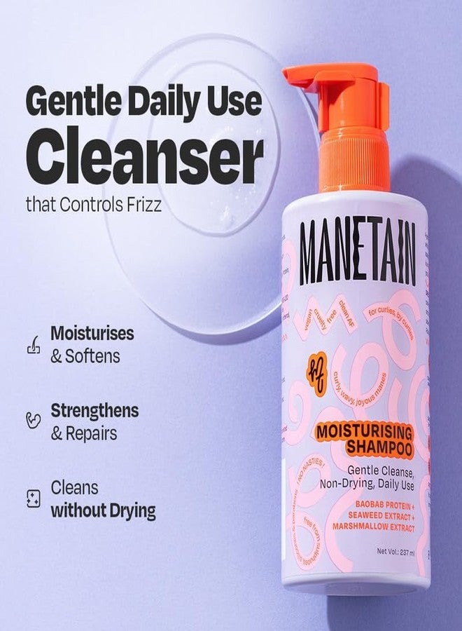 MANETAIN Moisturising Shampoo 237ml for Curly, Dry & Frizzy Hair | Sulphate & Paraben Free | Hydrates & Strengthens with Baobab Protein, Seaweed & Marshmallow Extract | CG-Friendly, Gentle Cleanser for Soft, Defined Curls - Image 2