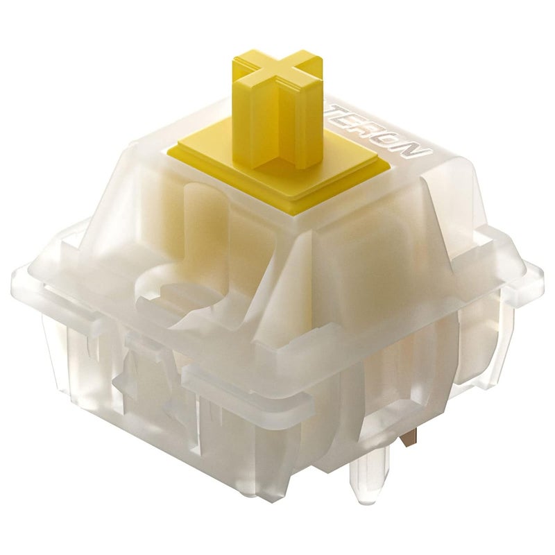 مفاتيح GATERON Milky Yellow Pro المزلقة مسبقًا، 5 دبابيس، خطية، للوحة المفاتيح الميكانيكية MX (70 قطعة، أصفر) - Image 1