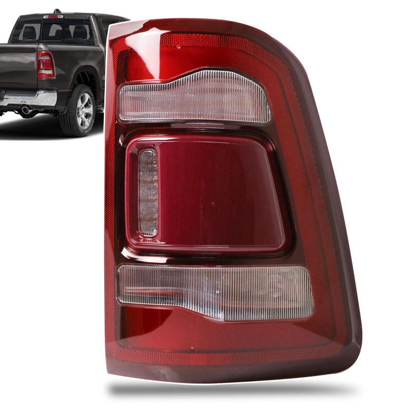Lathsy LED Tail Light Red Cover with Blind Spot Compatible With 2019-2023 Dodge Ram 1500 Right Passenger Side Replace 68262530AH - Image 1