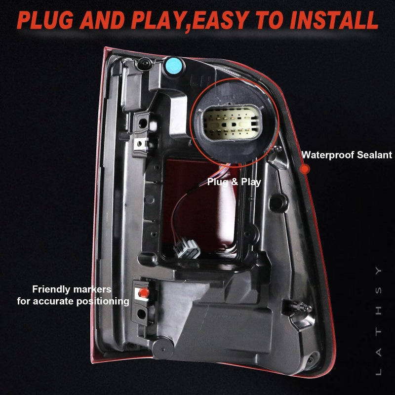 Lathsy LED Tail Light Red Cover with Blind Spot Compatible With 2019-2023 Dodge Ram 1500 Right Passenger Side Replace 68262530AH - Image 3
