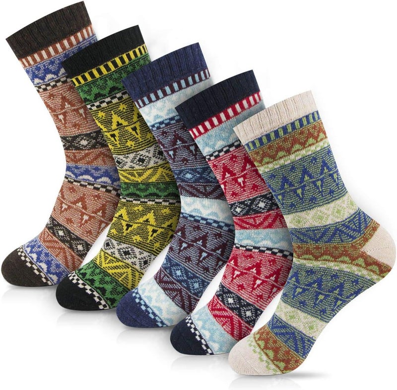 FYC Socks for Women - Stocking Stuffers Gifts for Women - Warm Thick Soft Wool Cozy Crew Socks Christmas Gifts for Woman - Image 1