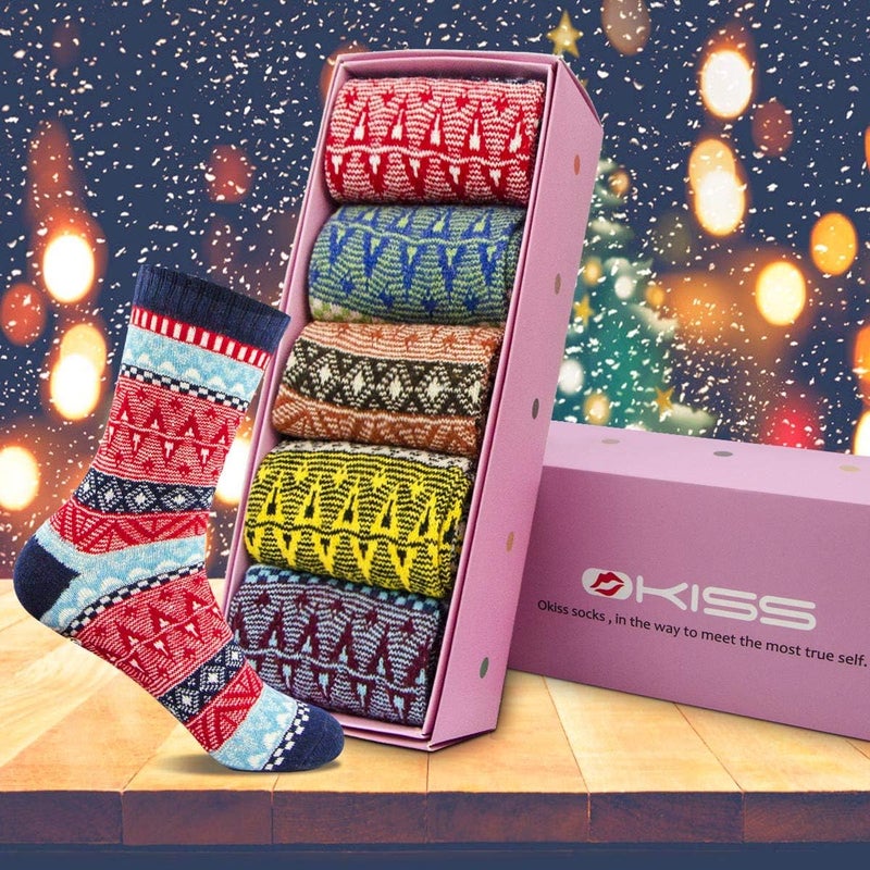 FYC Socks for Women - Stocking Stuffers Gifts for Women - Warm Thick Soft Wool Cozy Crew Socks Christmas Gifts for Woman - Image 2