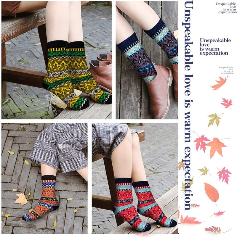 FYC Socks for Women - Stocking Stuffers Gifts for Women - Warm Thick Soft Wool Cozy Crew Socks Christmas Gifts for Woman - Image 3