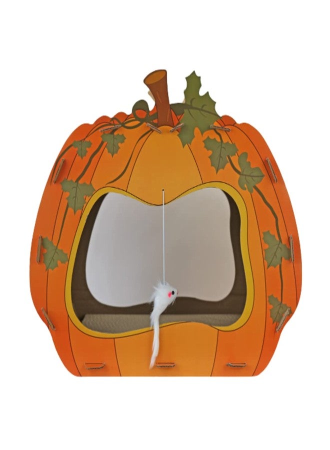 Midlee Halloween Pumpkin Cat Scratcher Cardboard House - Image 1