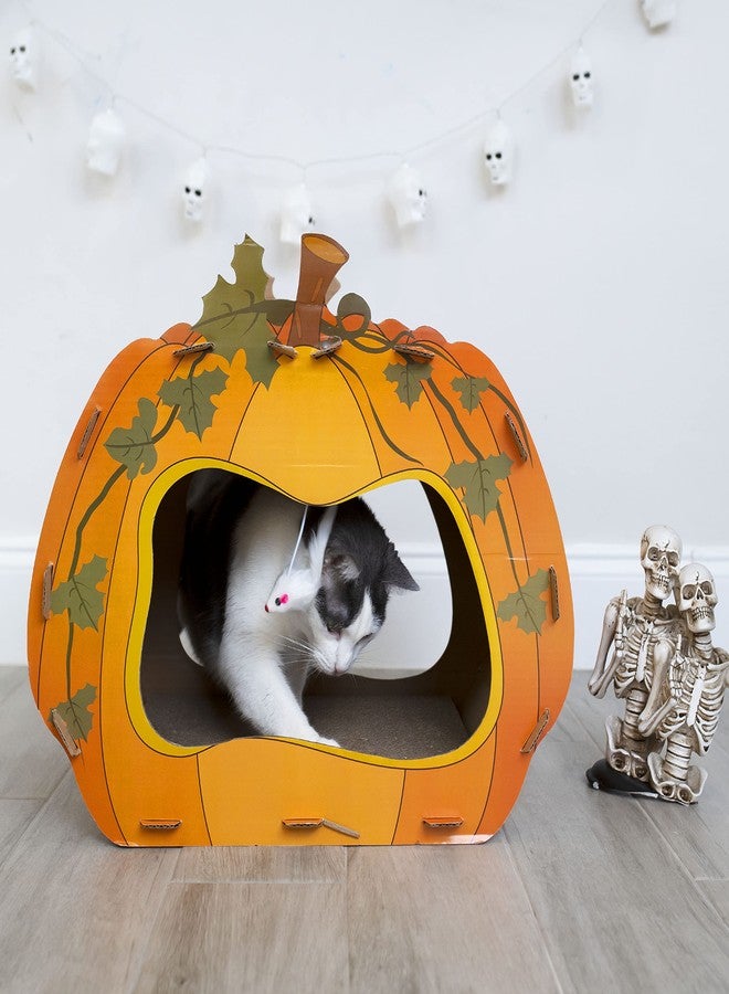 Midlee Halloween Pumpkin Cat Scratcher Cardboard House - Image 4