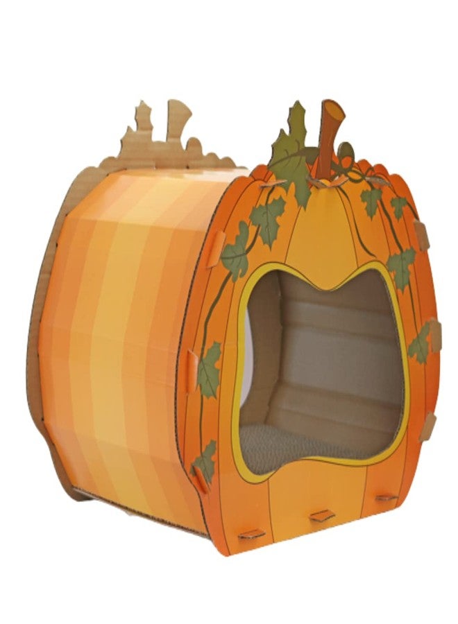 Midlee Halloween Pumpkin Cat Scratcher Cardboard House - Image 3
