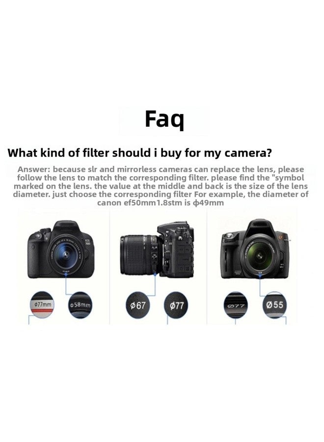 Reducing Mirror ND8 Domestic Camera Lens Photography Filter General 49/52/55/58/62/67/72/77/82m-Color:49mm - Image 5