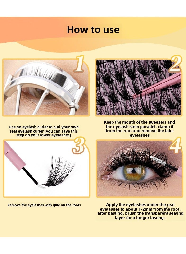 ORiTi 168 PCS False eyelashes set single cluster large capacity thick eyelashes set segmented hot melt eyelashes - Image 2