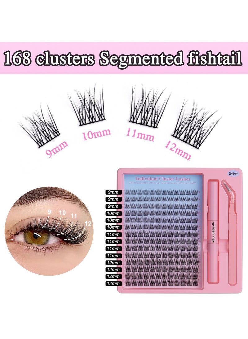 ORiTi 168 PCS False eyelashes set single cluster large capacity thick eyelashes set segmented hot melt eyelashes - Image 1