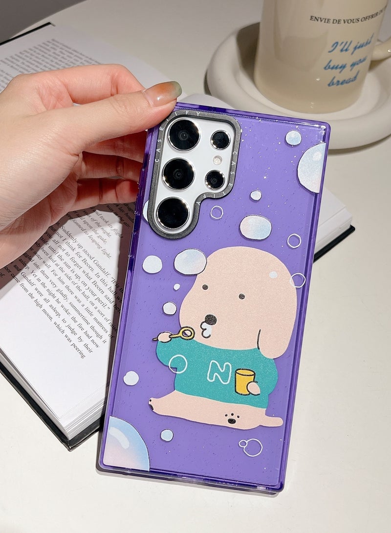 Casetify Samsung Galaxy S24 Ultra 'Bubble Milk Dog' Whimsical Night Case - Image 2