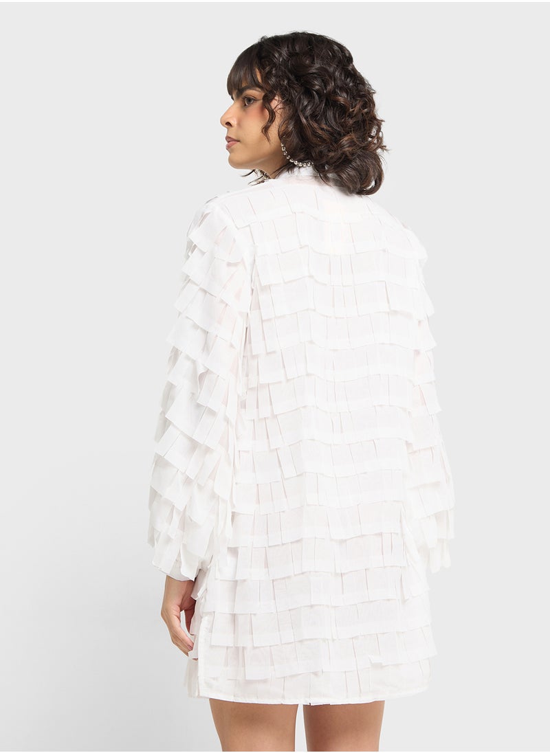 Jaded Rose 3D Textured Button Down Shirt Dress  - Image 2