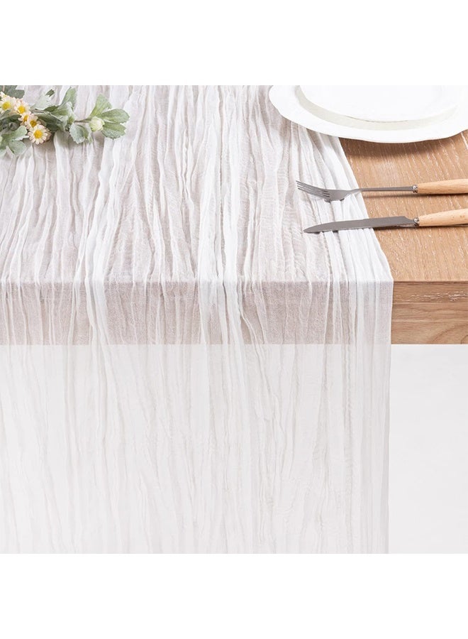 Translucent Table Runner Chessian Tablecloth for Wedding Reception Bridal Shower Party Decoration Table Centerpiece 400CM  - Image 1