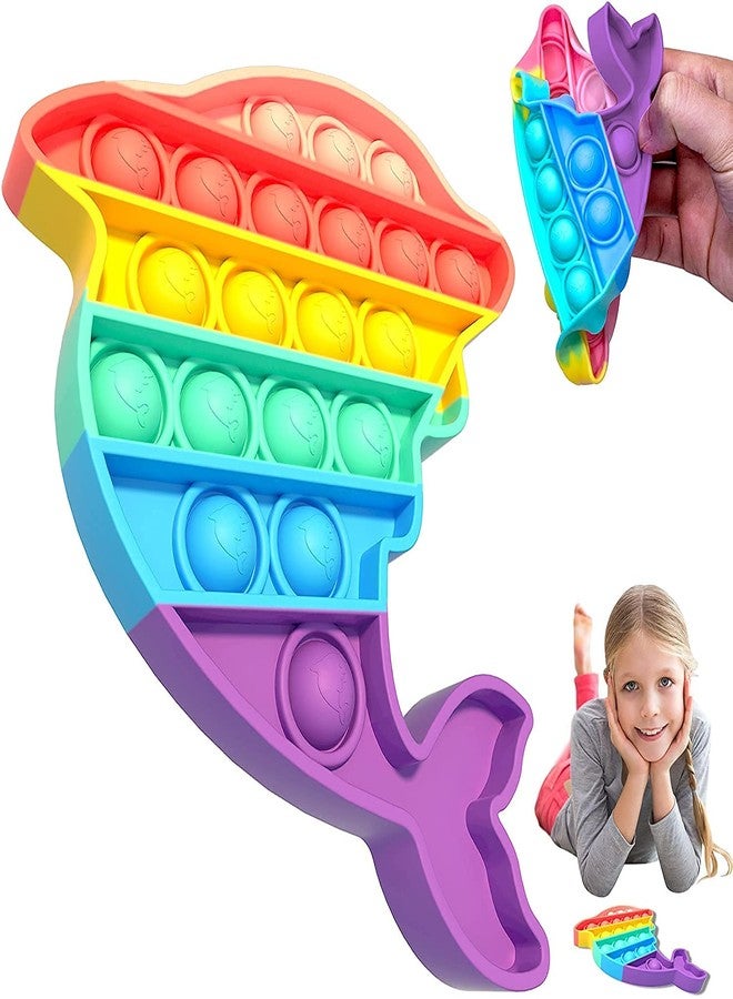 GONIPIMI Fish Pop It Fidget Toys, Push Pop Bubble Fidget Sensory Toy, Autism Special Needs Silicone Stress Relief ToyFidget Pop it (Fish) - Image 5