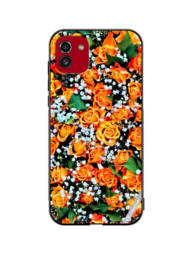 VR CREATIVE Protective Case Cover For Samsung Galaxy A03 Real Flower Design Multicolour - Image 1