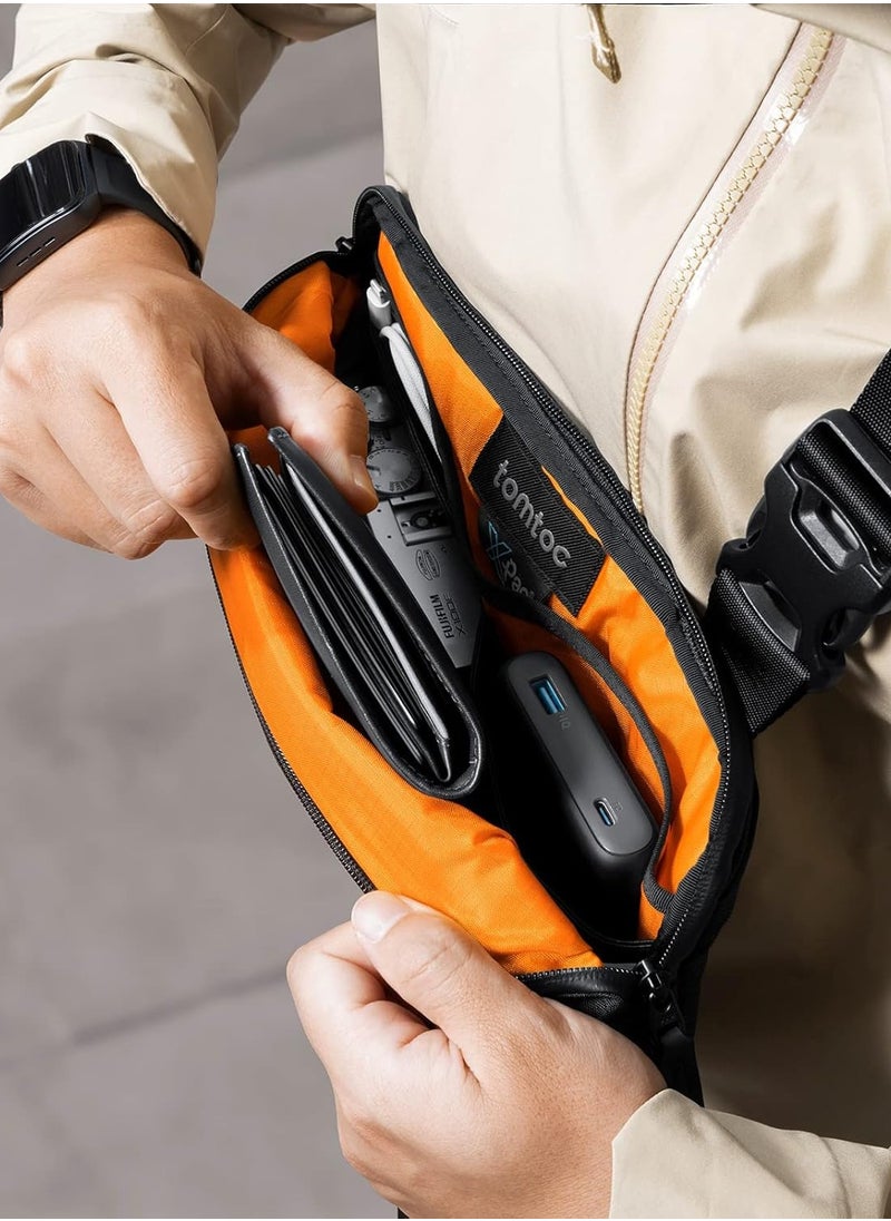 Tomtoc Explorer-T21 Compact EDC Sling Bag, Chest Shoulder Crossbody Sling Daypack for Men Women, Water-resistant Lightweight Everyday Carry Casual Pack for Nintendo Switch 2, Tactical, Travel, Work, Gym, Sport  - Image 4