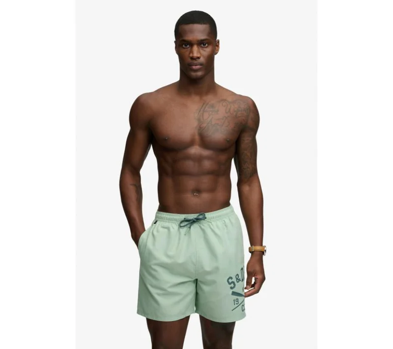 سوبر دراي Printed Logo 16-Inch Swim Shorts