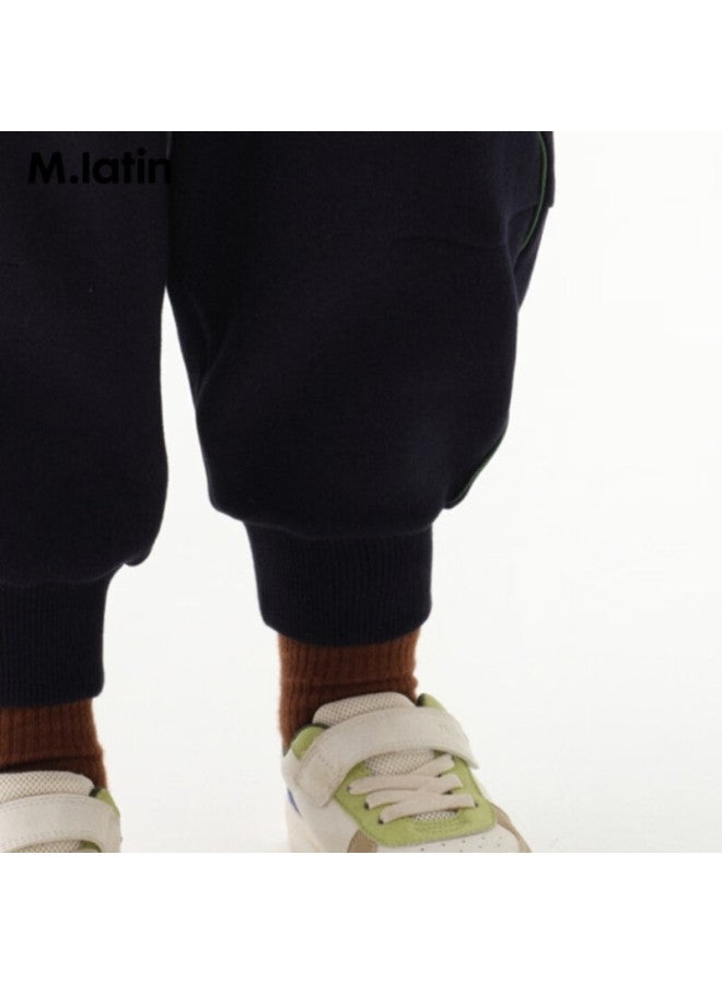 M.latin Kids Pants 24 Winter New Boys Toddler Knit Long Pants Navy 130cm - Image 2