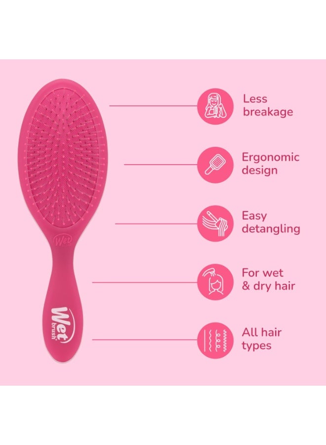 Wet Brush Original Detangler Hair Brush - IntelliFlex Bristles for Wet and Dry Hair All Types - Pink - Image 4