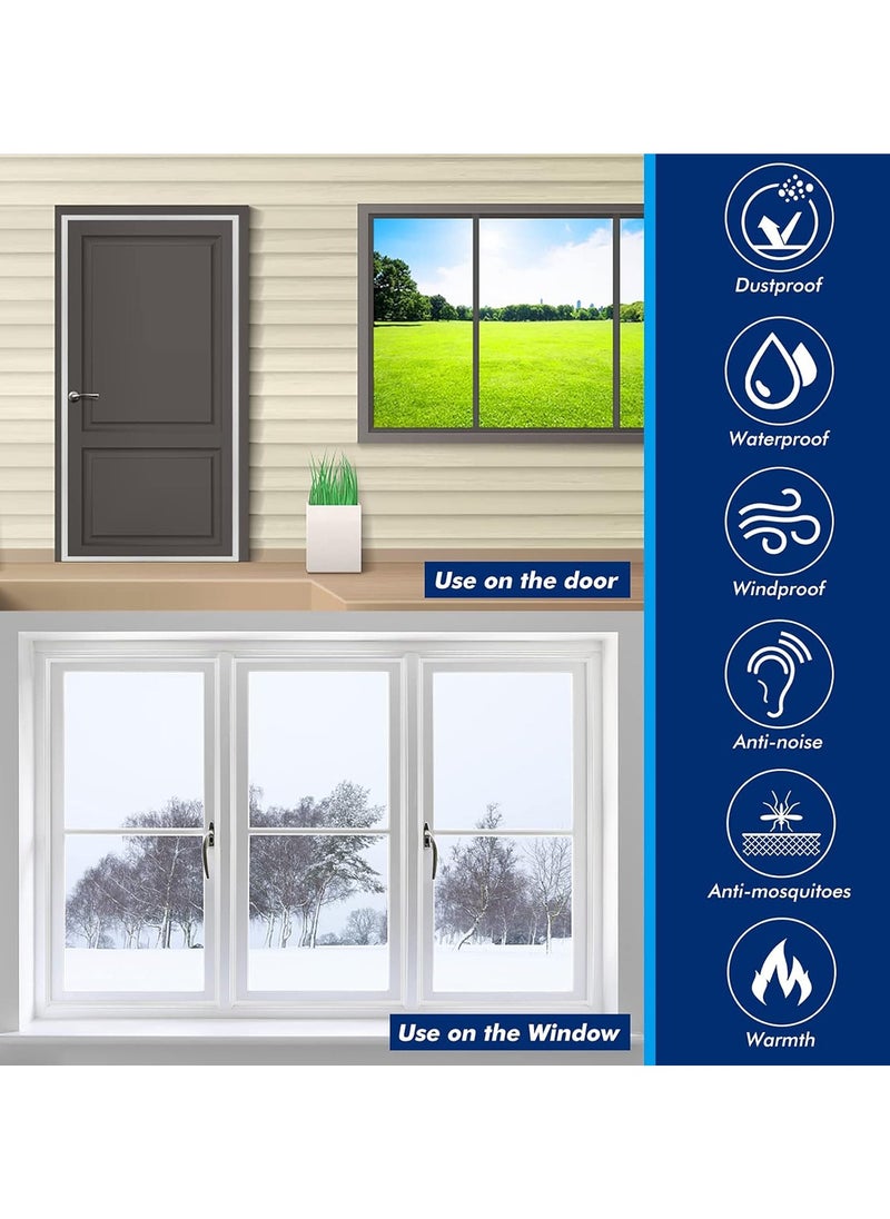 Generic - 4M Sound Proof Draft Self-Adhesive Window Draft Excluder Window Draft Stopper Blocker Windproof Dustproof Noise Reduction for Doors Windows Soundproof Door Draft Stopper Blocker - Image 1