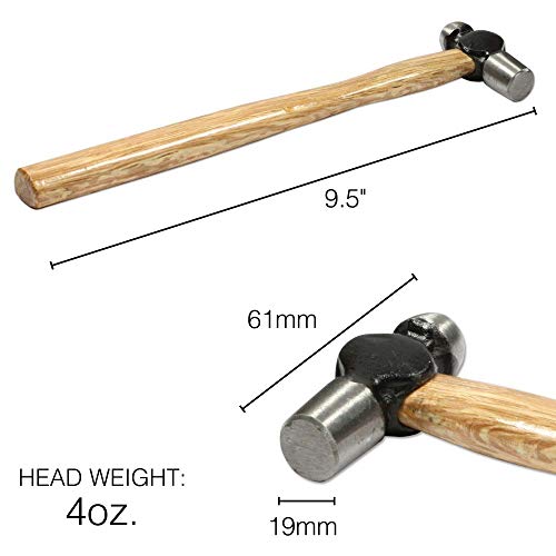 Beadsmith The Beadsmith Vintaj Ball Pein Hammer, 9.5 Inches, 61-Millimeter Steel Head and Wood Handle, 4-Ounce Jewelry-Making Tool - Image 3
