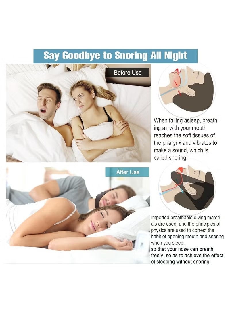 حزام ذقن مضاد للشخير للرجال والنساء، قابل للتعديل المزدوج، مناسب لمستخدمي جهاز ضغط مجرى الهواء الإيجابي المستمر (CPAP)، حل فعال للشخير، جهاز لوقف الشخير أثناء النوم، مضاد لجفاف الفم أثناء التنفس - Image 4