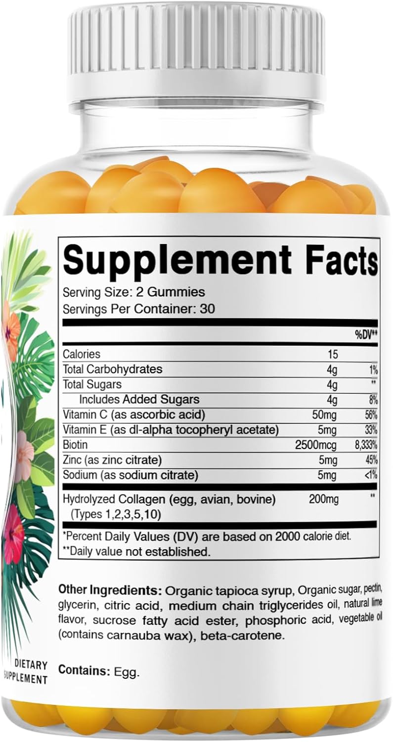 Vitamatic جلوبي فيتامينات الكولاجين المهدرج مع فيتامين C والزنك والبيوتين 200 ملغ دعم صحي للبشرة 60 جلوبيات - Image 4