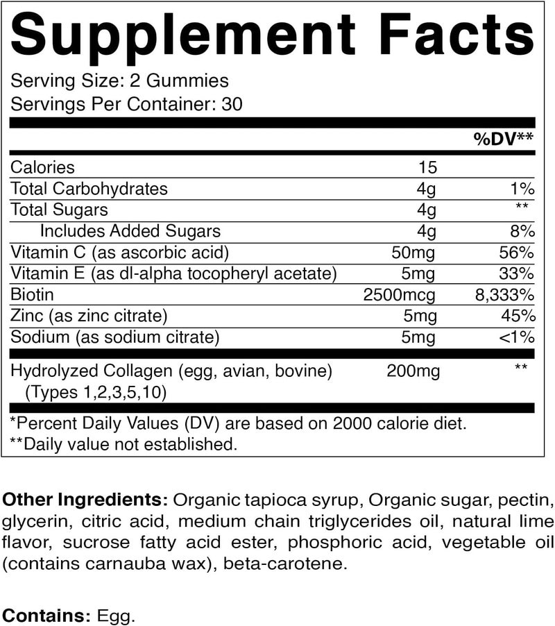 Vitamatic جلوبي فيتامينات الكولاجين المهدرج مع فيتامين C والزنك والبيوتين 200 ملغ دعم صحي للبشرة 60 جلوبيات - Image 2