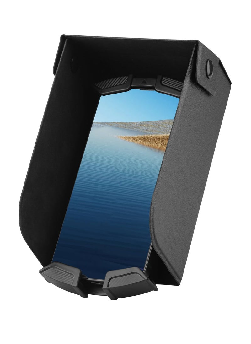 SYOSI Motorcycle Phone Mount Holder with Sun Shade Waterproof 360° Rotatable Reduce Glare and Reflection, Sturdy Secure Can One-Handed Operation Premium ABS and PC Anti Oxidation Compatibility Any Phone  - Image 1