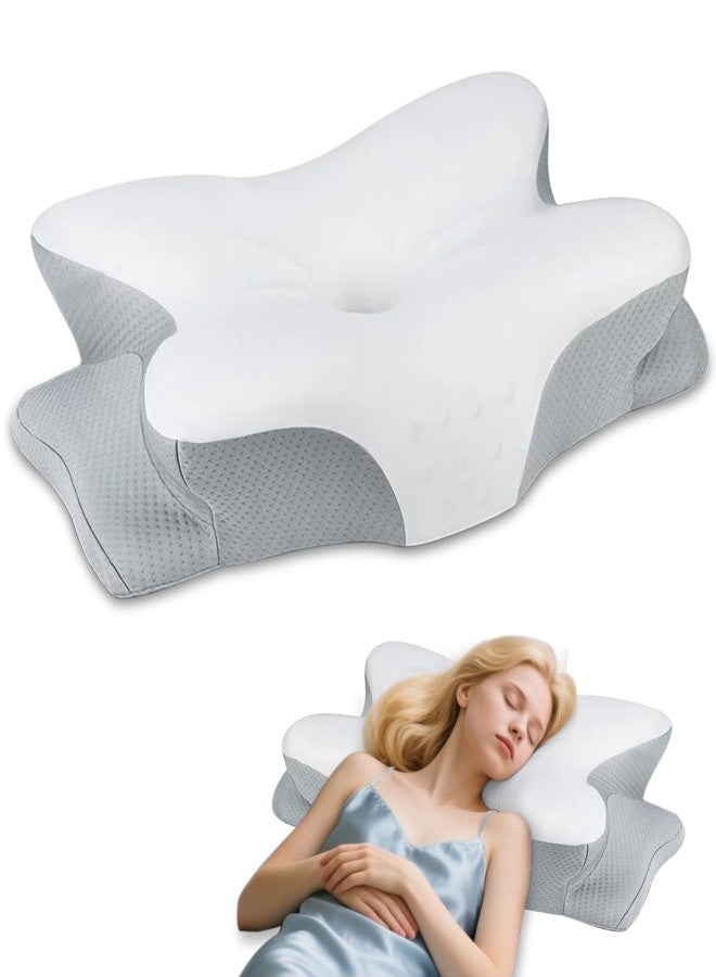 CCidea Ergonomic Contour Memory Foam Pillow for Side Sleepers, Breathable Cervical Support Pillow with Removable Cover - Image 1