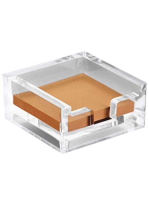 3x3 Crystal Clear Acrylic Notepad Holder w/o Pads Sticky Notes Holder Sticky Notepad Holder Perfect for Dorm Room and Office Desk Organization