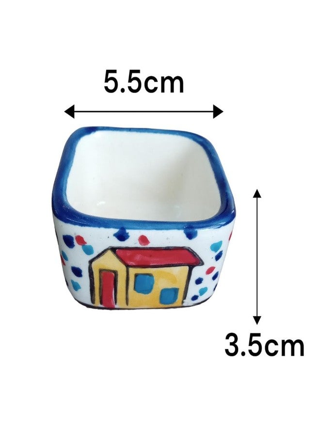 Calcine Chatni Bowl Serving Bowl Sauce Dipping Bowl Set for Kitchen & Dinning Table Decor Set of 4 (Square) - Image 2