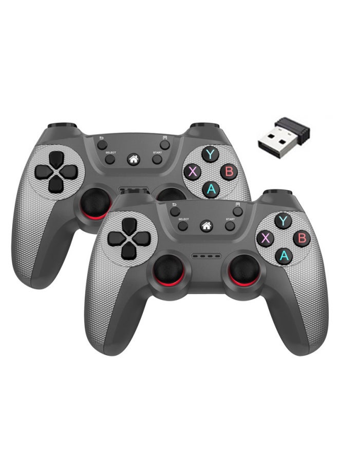 وحدة تحكم ألعاب لاسلكية 2.4 جيجا بايت لجهاز Android Tv Box Computer PC واحد إلى اثنين من اللاعبين المزدوجين Double Strike Digital Computer Gamepad- لون المنتج: رماد فولاذي (معدن عاري) - Image 1