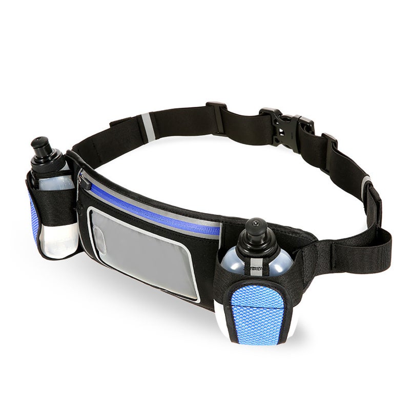 Hydration Running Belt with 2 Water Bottles Lightweight Reflective Touch Screen Mobile Phone Holder Waist Belt Fanny Pack Bag for Outdoor Sport Marathon Running Cycling Jogging - Image 2