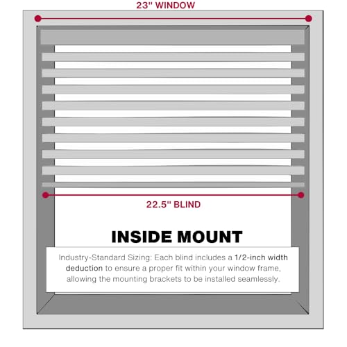 LOTUS & WINDOWARE Cordless Mini Blind, 1" Vinyl Slats, 23" Wide x 84" Long - White, Window Blinds for Home and Office, Interior Door Blinds - Light Filtering - Image 4